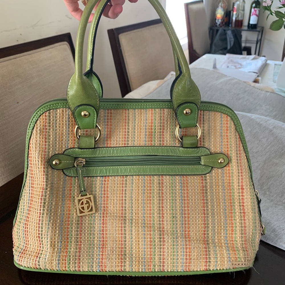 Giani Bernini Green Straw Bag